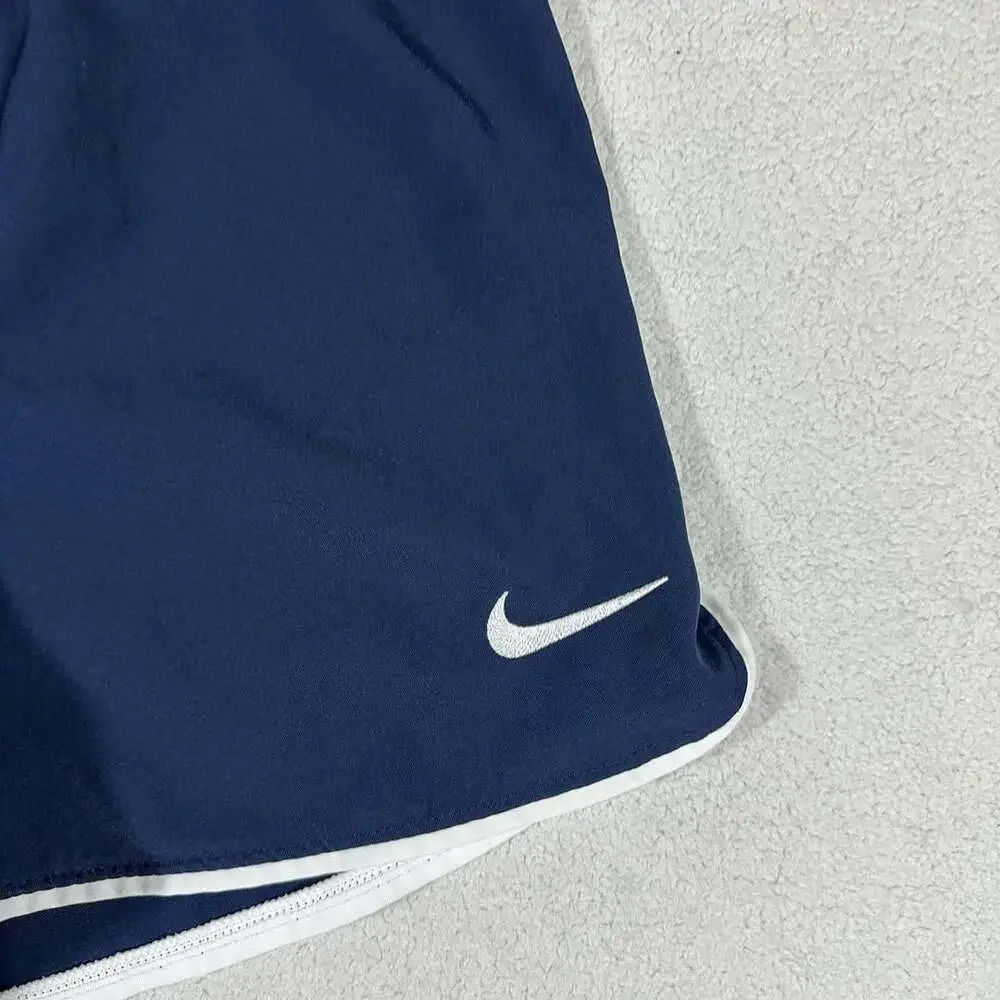 Nike Dri-FIT Womens Small Navy Blue Slim Fit Running Athletic Short Lined Swoosh